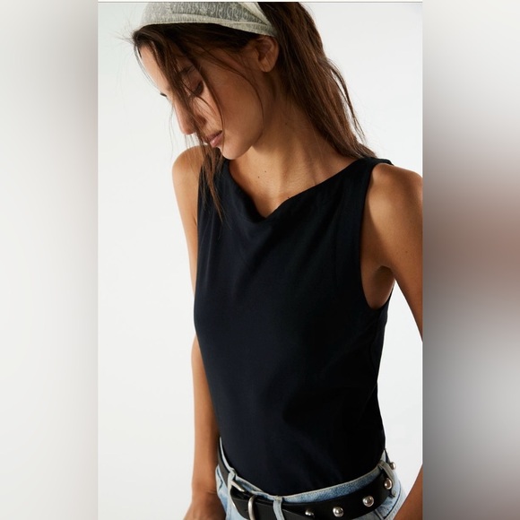 We The Free Boat-Neck Muscle Tank ~ NWT ~ XS ~ Black ~ Free People - Picture 6 of 12